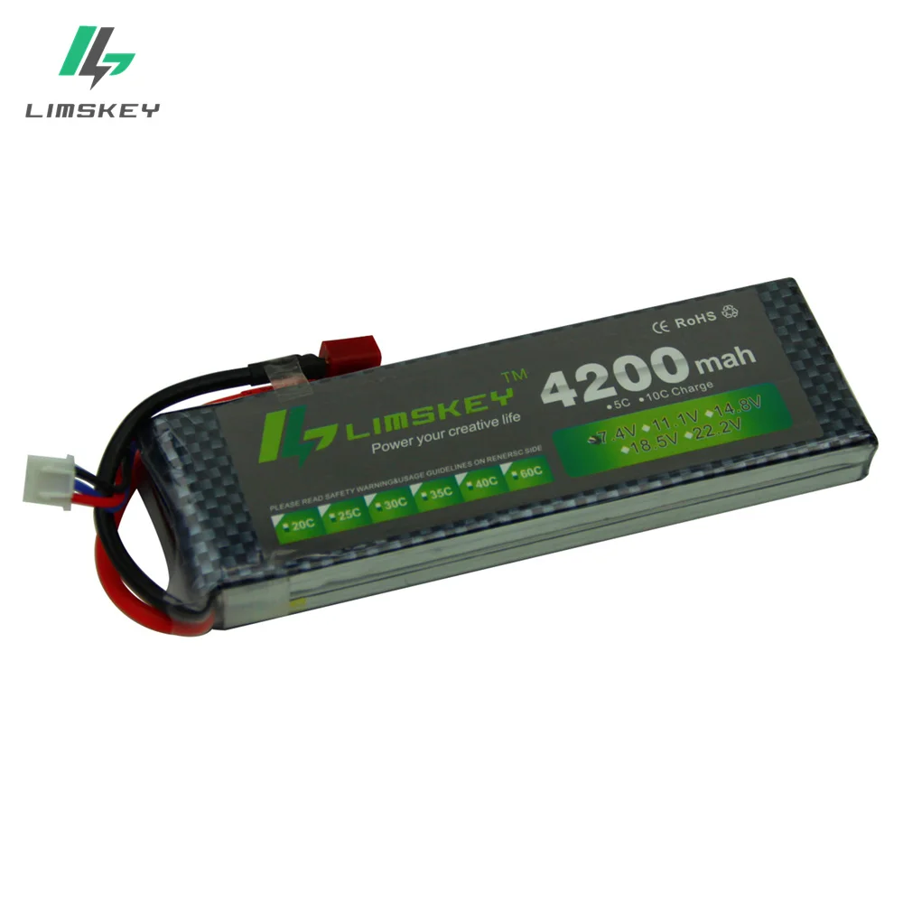 Limskey POWER 7,4 V 4200mAh 25C 2S LiPo аккумулятор с T/XT60 разъемом для RC автомобиля самолета вертолета 7,4 V 4200 mah 2S Lipo аккумулятор