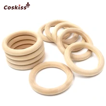 40mm 1 57 20pcs Montessori Baby Toy Teether Organic Infant Teething Toy Accessories Nature Wooden Ring