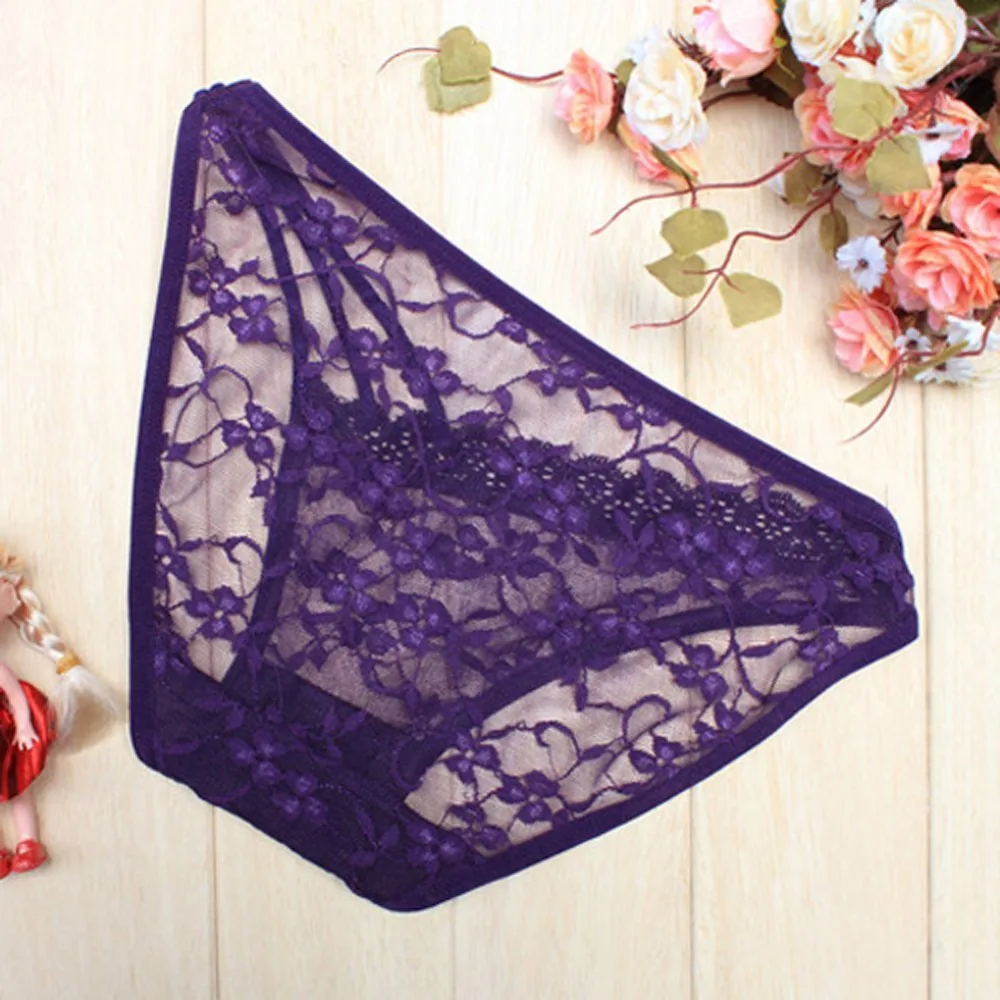 EAS Womens Sexy Lace See Through Panties Briefs Lingerie Flowers