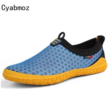 

Cyabmoz Plus Size 45 46 47 Lovers Casual Shoes Men Breathable Mesh Shoes Zapatos Man Slip On Loafers Flats Summer Boat Shoe Male