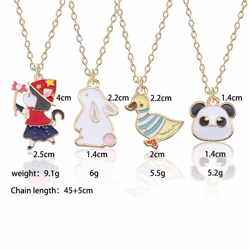 Cute-Animal-Necklace-For-Women-Kawaii-Rabbit-Bunny-Pendant-For-Girls-Colorful-Cartoon-Anime-Duck-Panda (3)