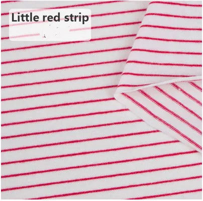 Классическая полосатая трикотажная ткань, эластичная хлопковая ткань для летней футболки - Цвет: RED