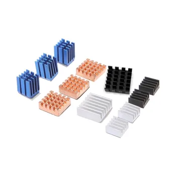 

12 Pcs/Set Heat Sink Aluminum Copper Radiator Cooler Kit For Raspberry Pi 2 / 3 Long Use