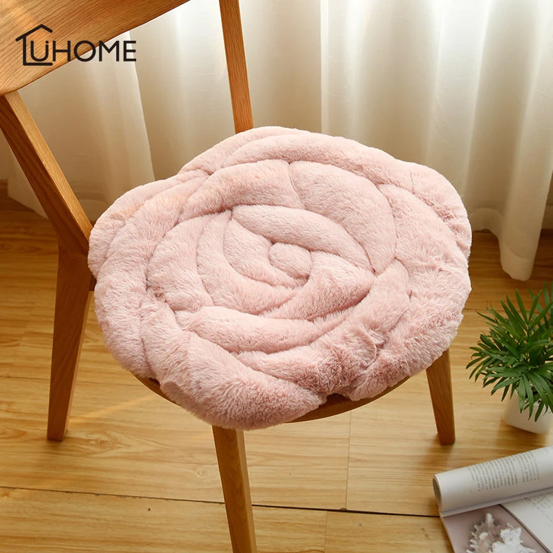 Креативная 3D розовая мягкая подушка из искусственного меха, подушка для круглого кресла, подушка для дома, офиса, бара, дивана, подушка для ягодиц, стула