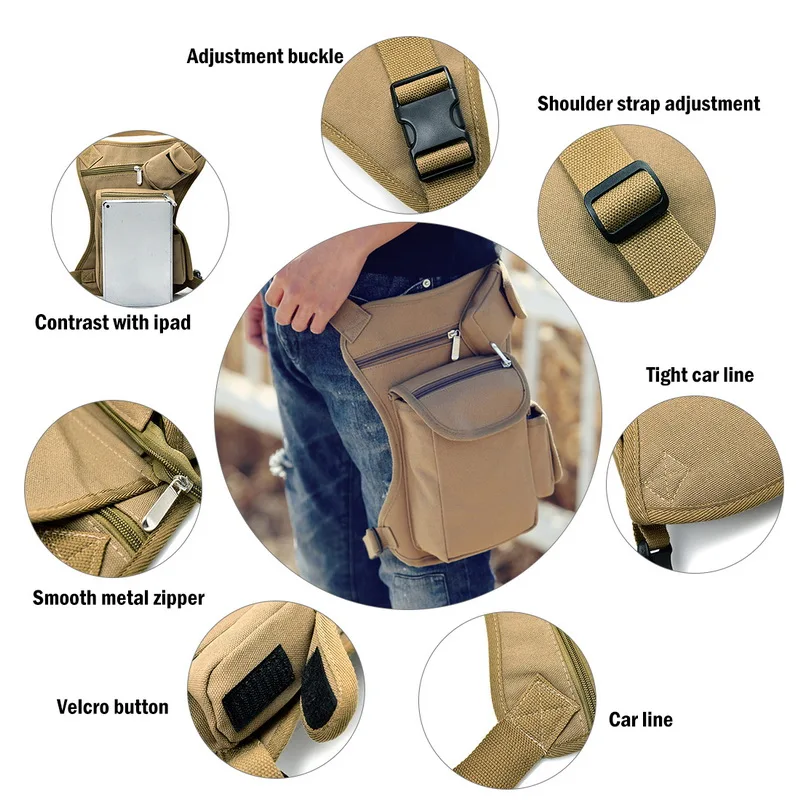 Портативная Мужская поясная сумка-мессенджер, повседневная Брезентовая сумка на бедро, Военная Тактическая Сумка для путешествий, езды на мотоцикле, Сумка с несколькими карманами