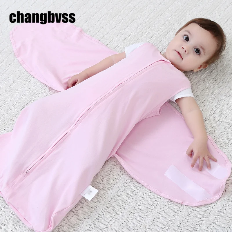 0-6 месяцев хлопка пеленать Обёрточная бумага одноцветное детское постельное белье одеяла, конверты для новорожденных мягкий спальный мешок для малышей мешки сна