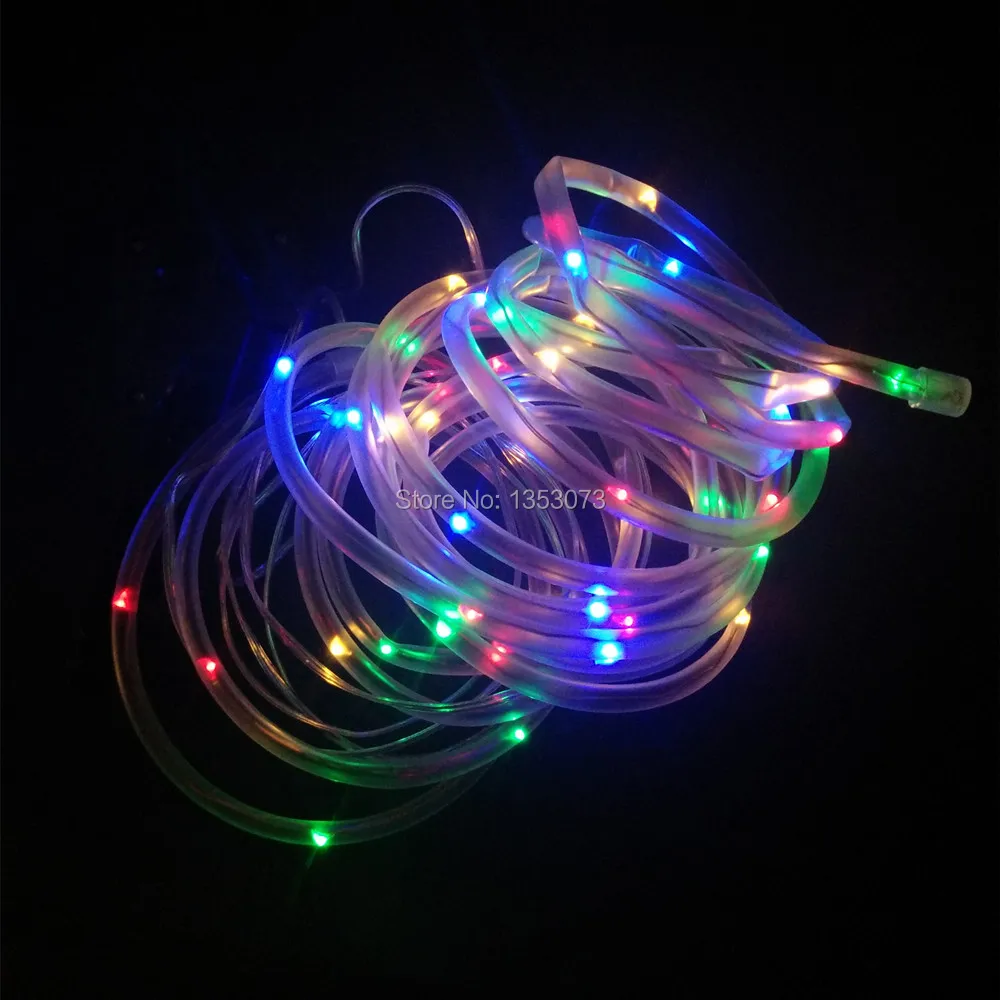 Christmas waterproof lights Solar LED String Lights Outdoor solar Rope Tube Led String Solar Powered Fairy Lights for Garden Fence Landscape rgb 1-1