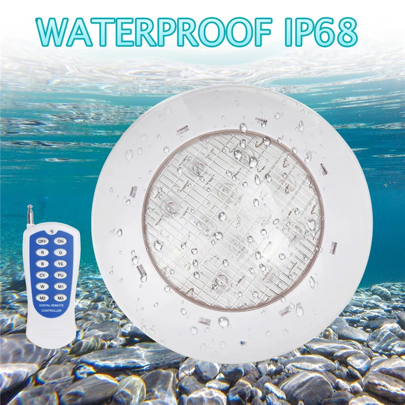 

25W RGB Led Swimming Pool Light IP68 Waterproof AC/DC 12V Outdoor RGB UnderWater Light Pond Led Piscina Luz Spotlight+Control