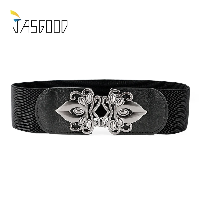 JASGOOD Cinturones Las Mujeres de La Vendimia Elástico Ancho Cinturón Elástico Cinturón de Cintura de La Flor de la hebilla de Femme riem kemer gg cinturón|belts for women|gg beltwaist