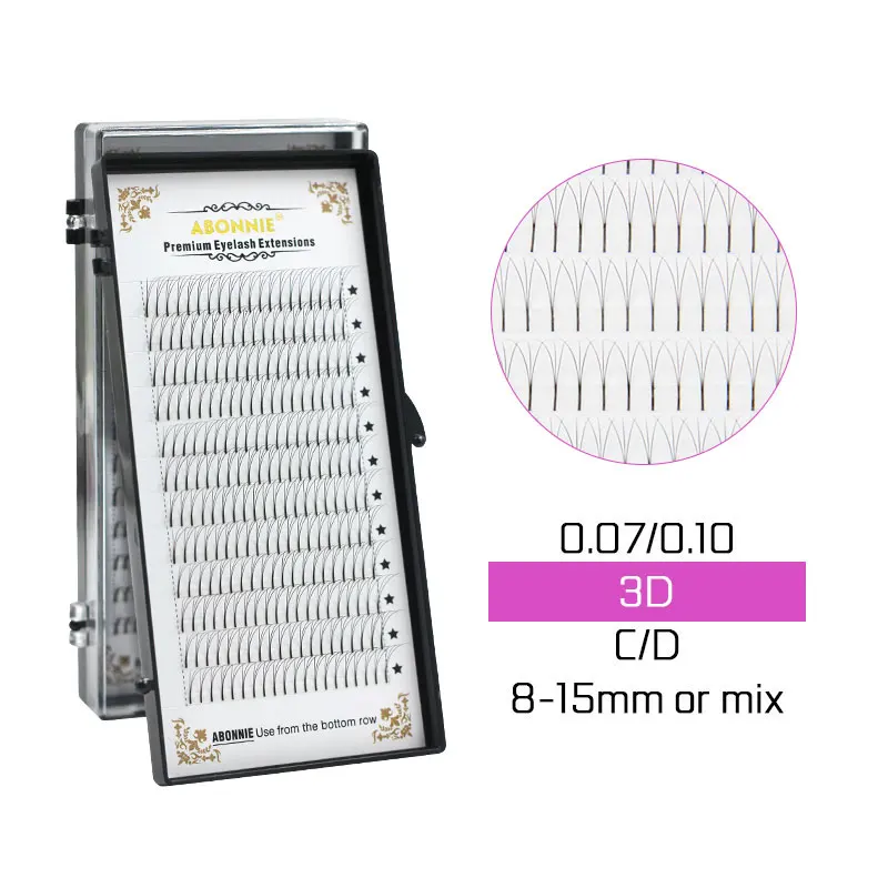 

12 Lines 0.07/010 Premade Volume Fans 3D Lash Russian Volume Eyelash Extensions Pre made Lash Extension Faux Mink