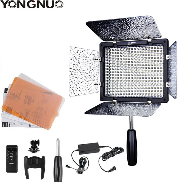 Подлинный светодиодный светильник yongnuo YN300 III YN-300 III 3200 k-5500 K CRI95 для фото-и видеосъемки с адаптером питания переменного тока+ аккумулятором - Цвет: Черный