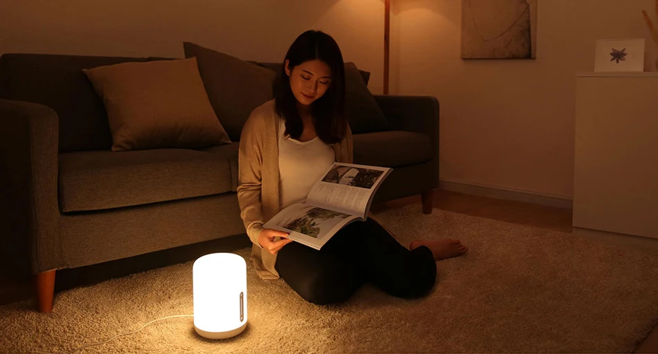 Xiaomi Mijia Ночной светильник 2 умный настольный светодиодный прикроватный светильник цветной 400 люменов Bluetooth WiFi Сенсорное управление для Apple HomeKit Siri