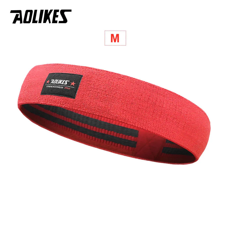 AOLIKES, унисекс, лента-трофей, окружность бедра, петля, сопротивление, полоса, тренировка, упражнения для ног, бедра, ягодицы, встык, полосы, нескользящая конструкция - Цвет: Red M