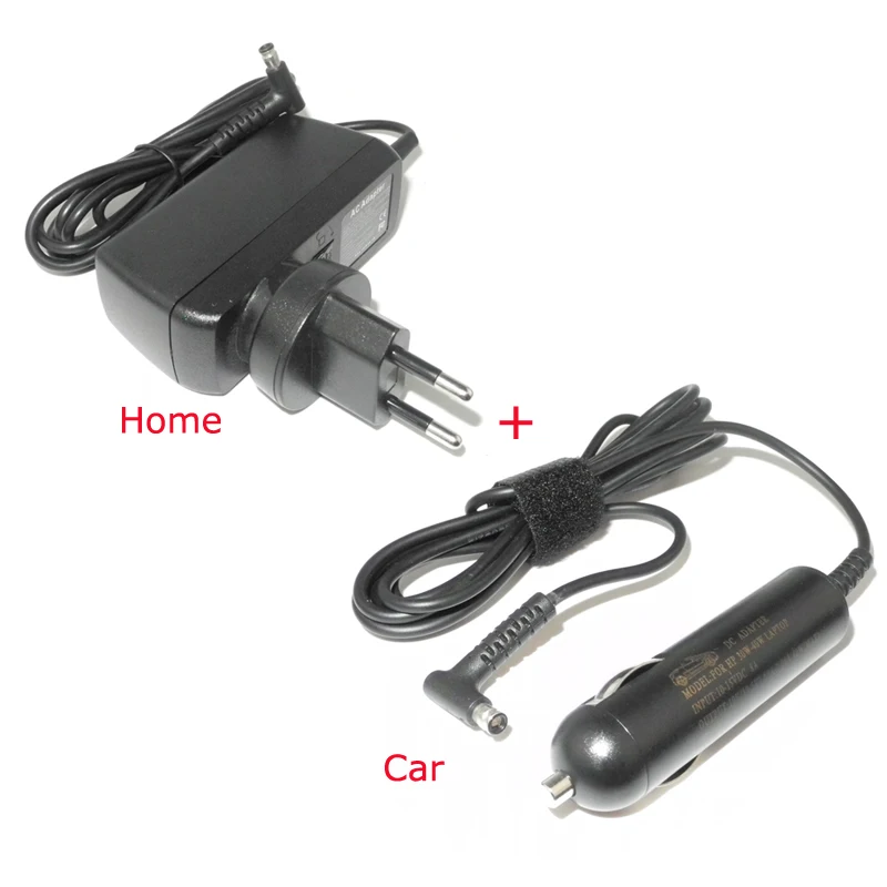 

19.5V 2A 40W for Sony VAIO Tap 11 SVT11213CXW VGP-AC19V74 F13N F11A TAP11 PC Wall Laptop Charger + Dc Car Adapter Charger