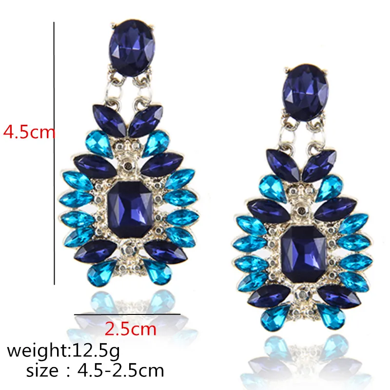 New Multicolor Earring For WomenTrendy Crystal Maxi Drop Earrings Wedding Boho Statement Beads Jewelry boucle d'oreille e0190