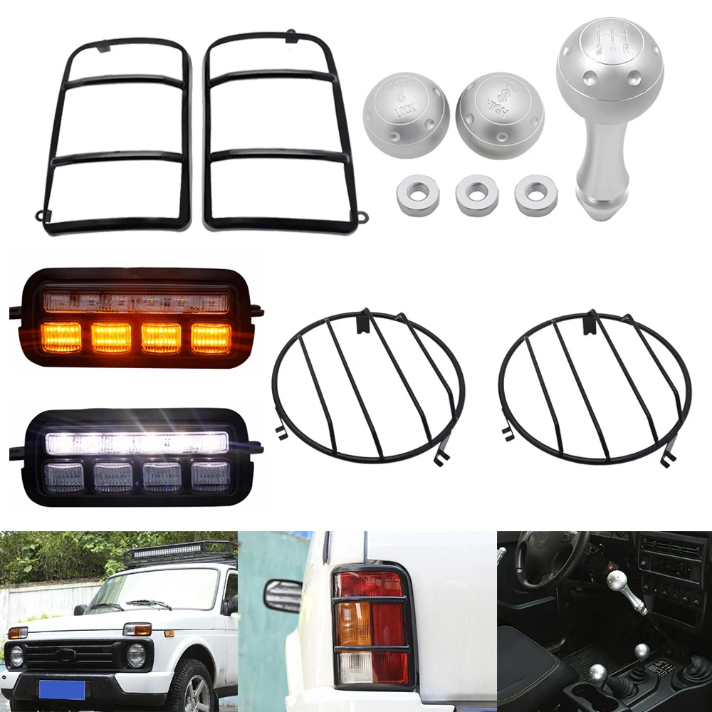 

7Inch LED Headlight For Lada Niva 4X4 1995 LED DRL Lights With Running Turn Signal Accessories Car Styling Tuning