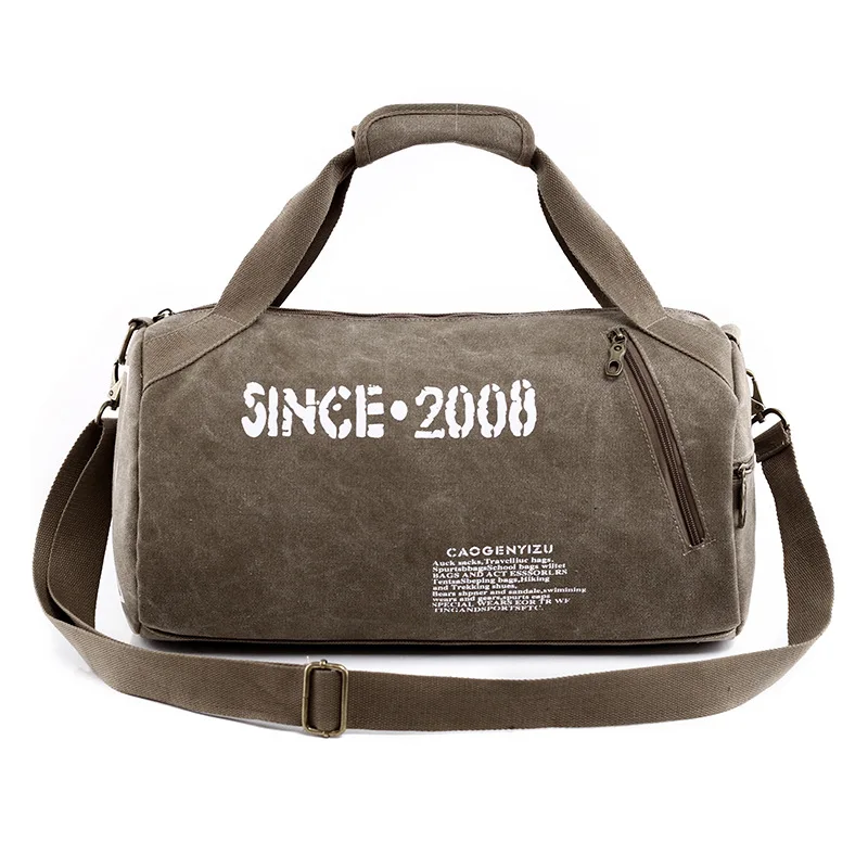 Мужская сумка, холщовая цилиндрическая сумка через плечо и сумка-мессенджер двойного назначения, Мужская модная сумка для путешествий, сумка для отдыха