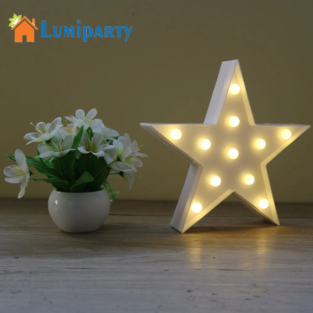Lumiparty декоративные буквы свет звезды Форма LED шатер Батарея действовали led