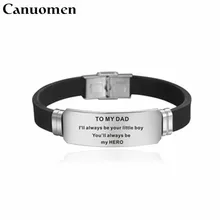 Браслеты Canuomen To My Dad вы всегда будете моим браслет героя модные подарки для папы из нержавеющей стали регулируемые браслеты