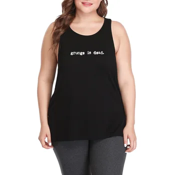 

GRUNGE IS DEAD Fitness Plus Size Workout Casual Tank Tops Womens