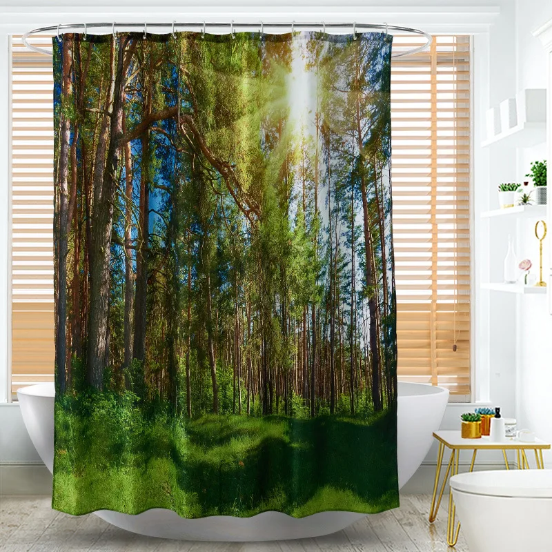 new High end atmospheric creative 3D digital printing shower curtain