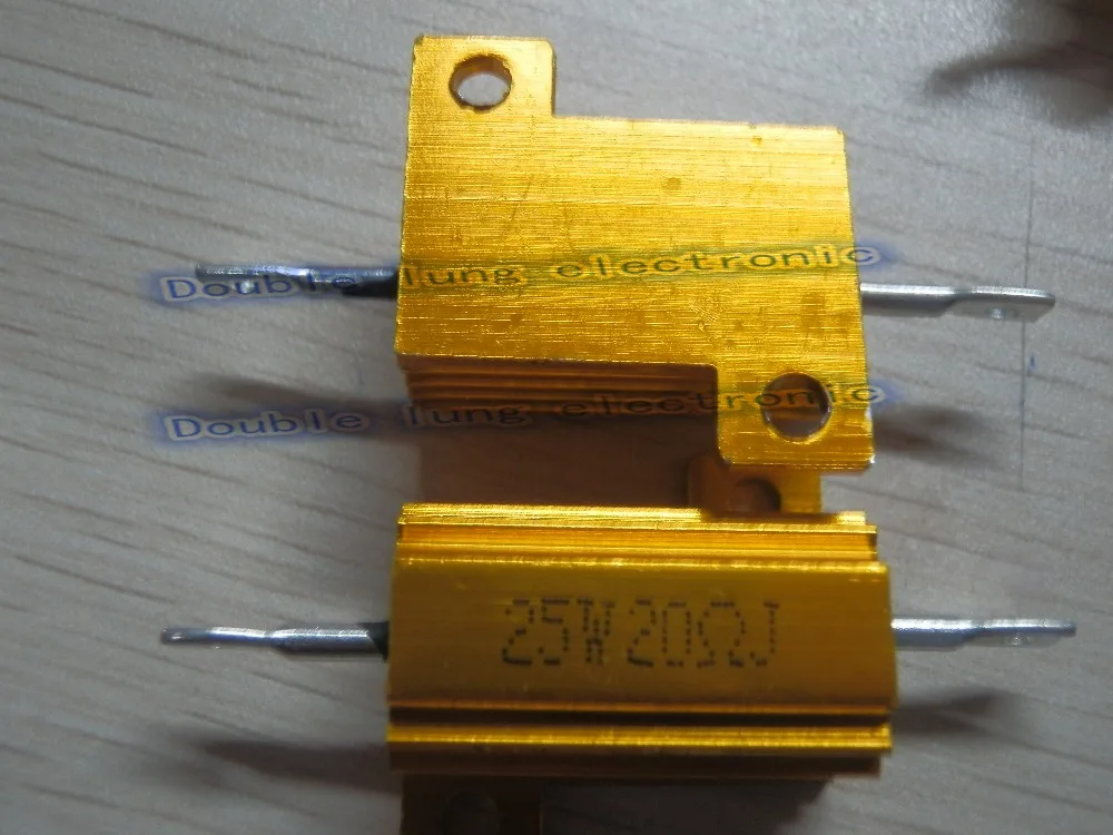 

10pcs/lot 25W Golden Aluminium Resistor 20R 22R 33R 47R 50R 68R 80R 100R 200R 300R 800R ohm Gold Aluminium Shell Resistance