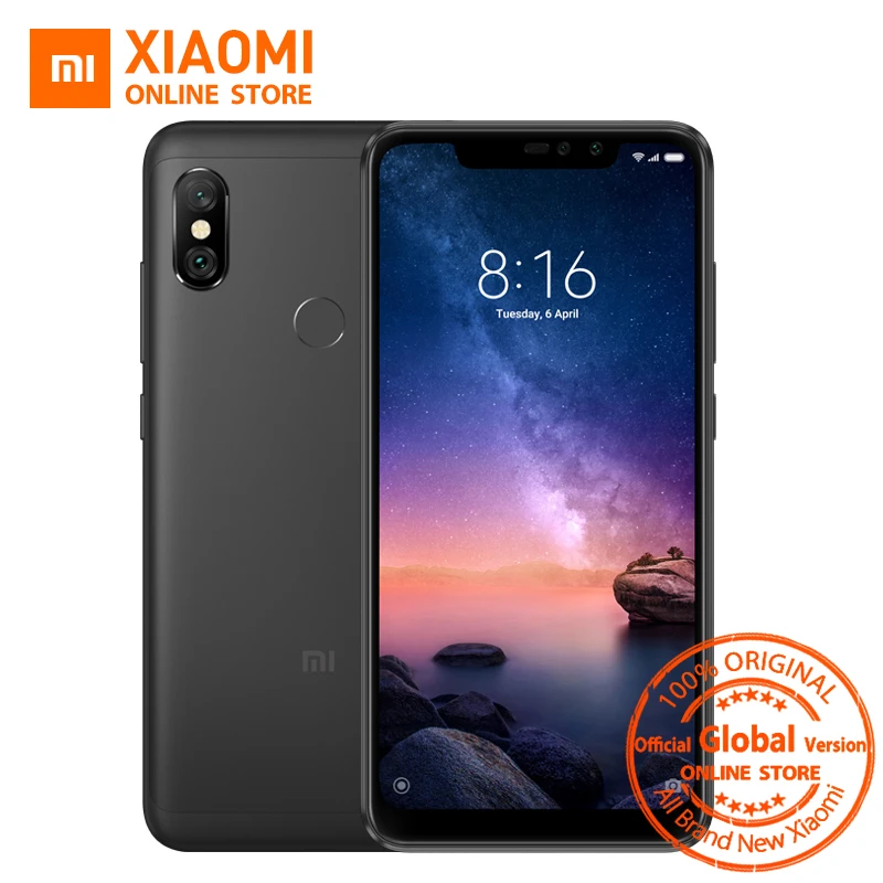 Global Version Xiaomi Redmi Note 6 Pro Snapdragon 636 Octa Core 3GB 32GB 6.26" Notch Full Screen Dual Camera 4000mAh Fingerprint