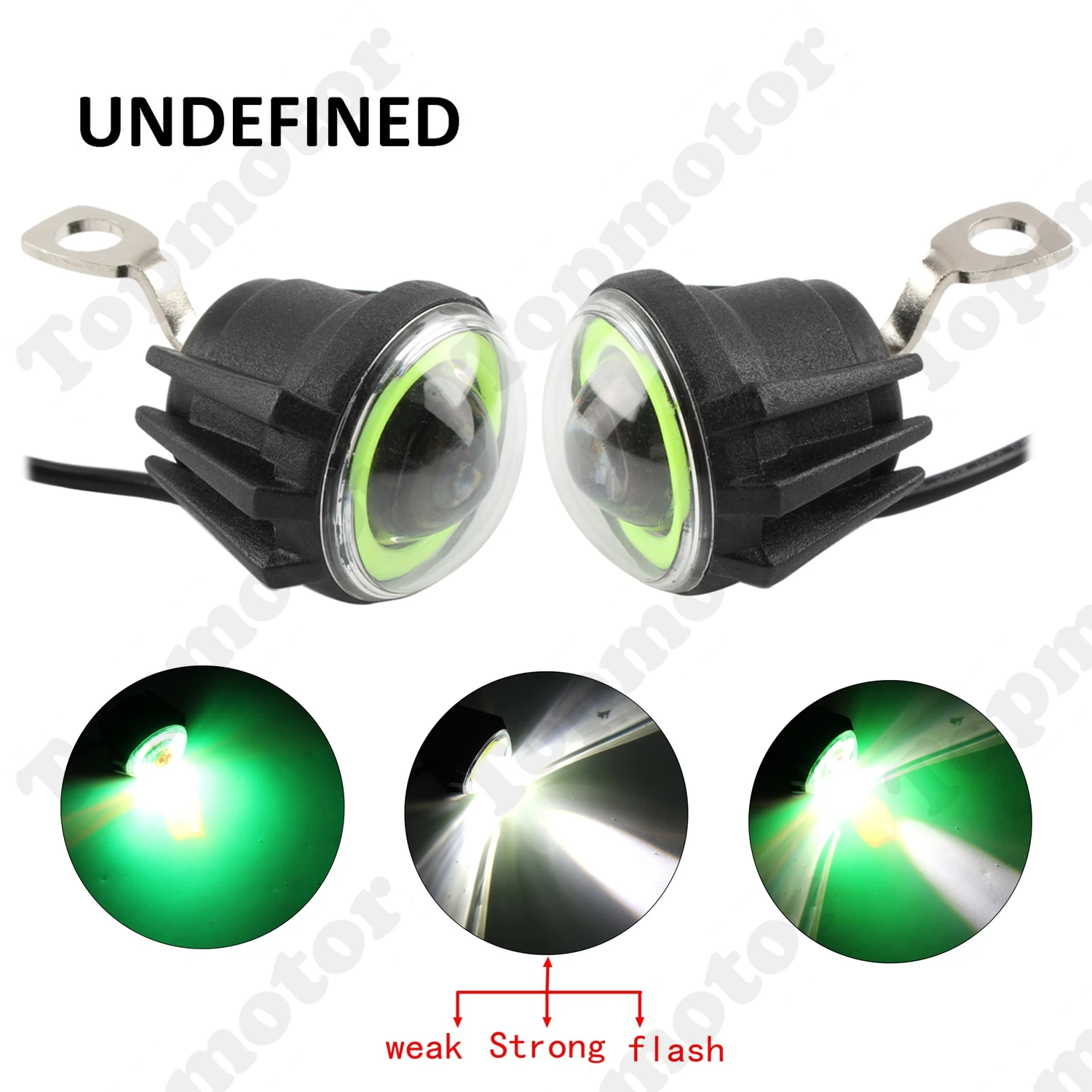 

Motorbike Accessories LED Fog Light Green Flash Angel Eye Driving Fog Light Lamp Mirror Mount For Kawasaki ER-6N Ninja 1000 250R