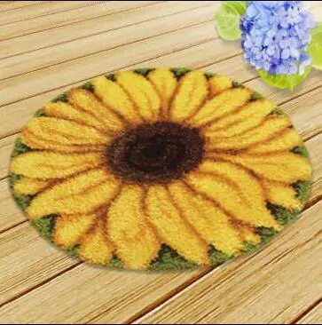 

Latch Hook Kit Rug Cushion Pillow Craft Sunflowers 50cm Cross Stitch Needlework Crocheting Rug Embroidery