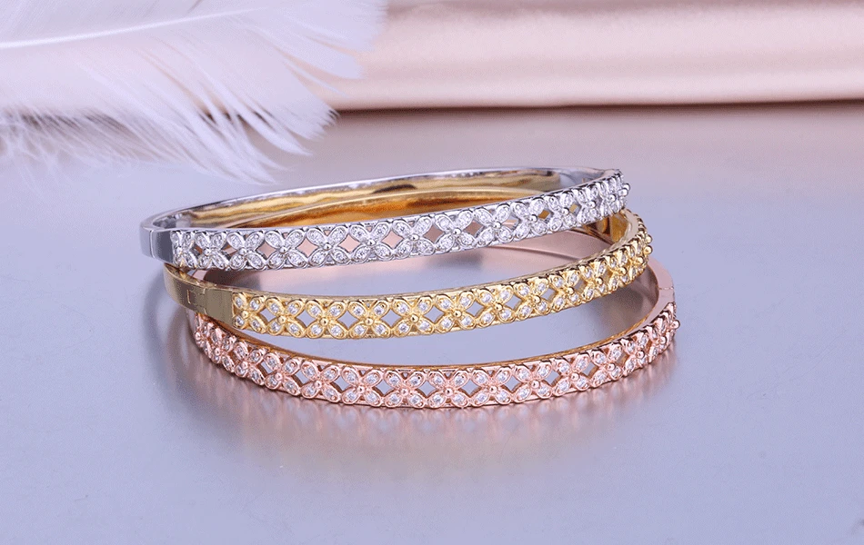 

ZTUNG LVS23 For Monique Real Zircon Bracelet bangle Solid 925 Sterling Silver Gemstone Fine Jewelry bangle Best Gift