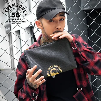 

Genuine Leather Men Clutches Bag Envelope Bag European And American Style Zipper Cow Leather Designer Handbags High Quality J50