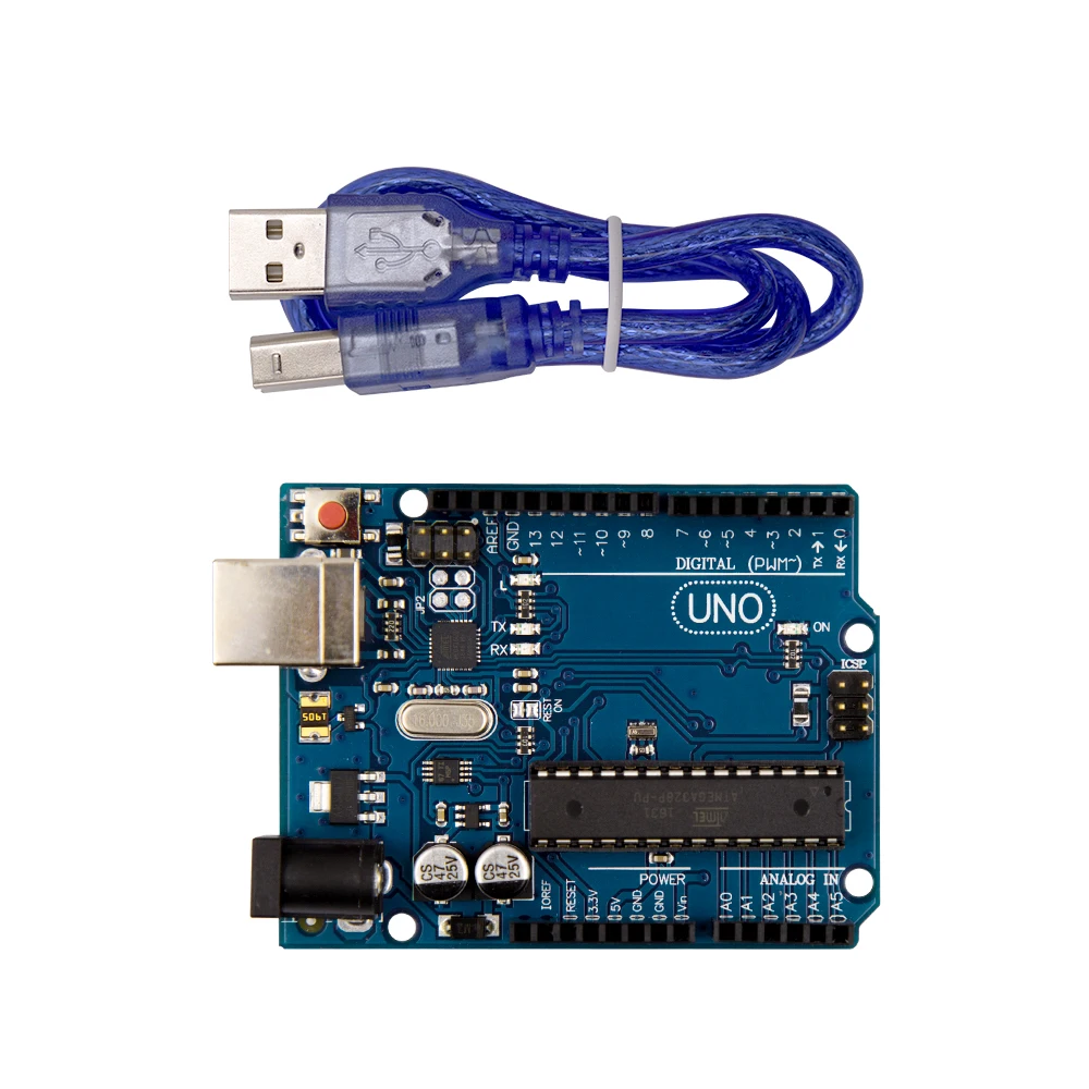 RobotLinking UNO R3 для Arduino MEGA328P чип ATMEGA16U2 с USB кабелем+ UNO R3 Розничная коробка