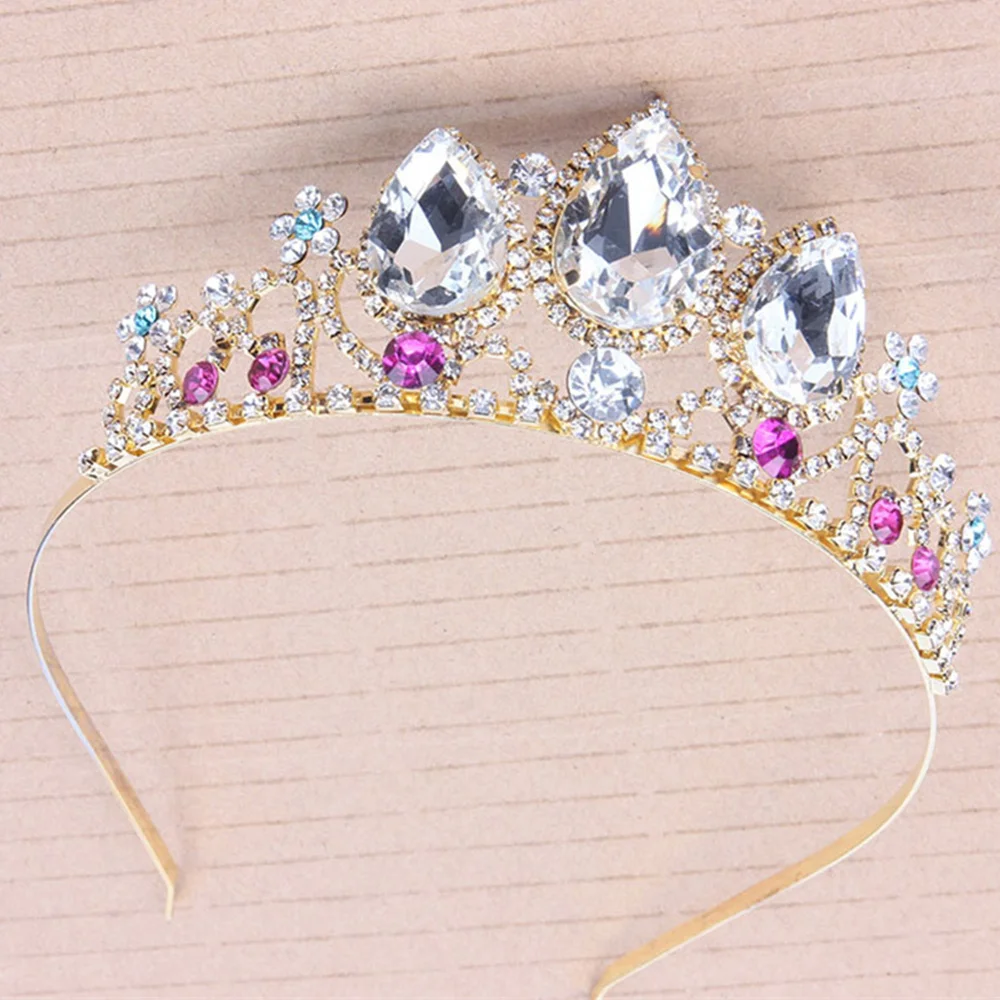 Принцесса Королева Золото Серебро Цвет Кристальные тиары выпускного вечера свадебные аксессуары для волос для женщин Девушка День рождения корона