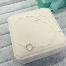 1 шт 925 пробы серебряные ювелирные изделия геометрический квадратный браслет цепочка Регулируемый LS189