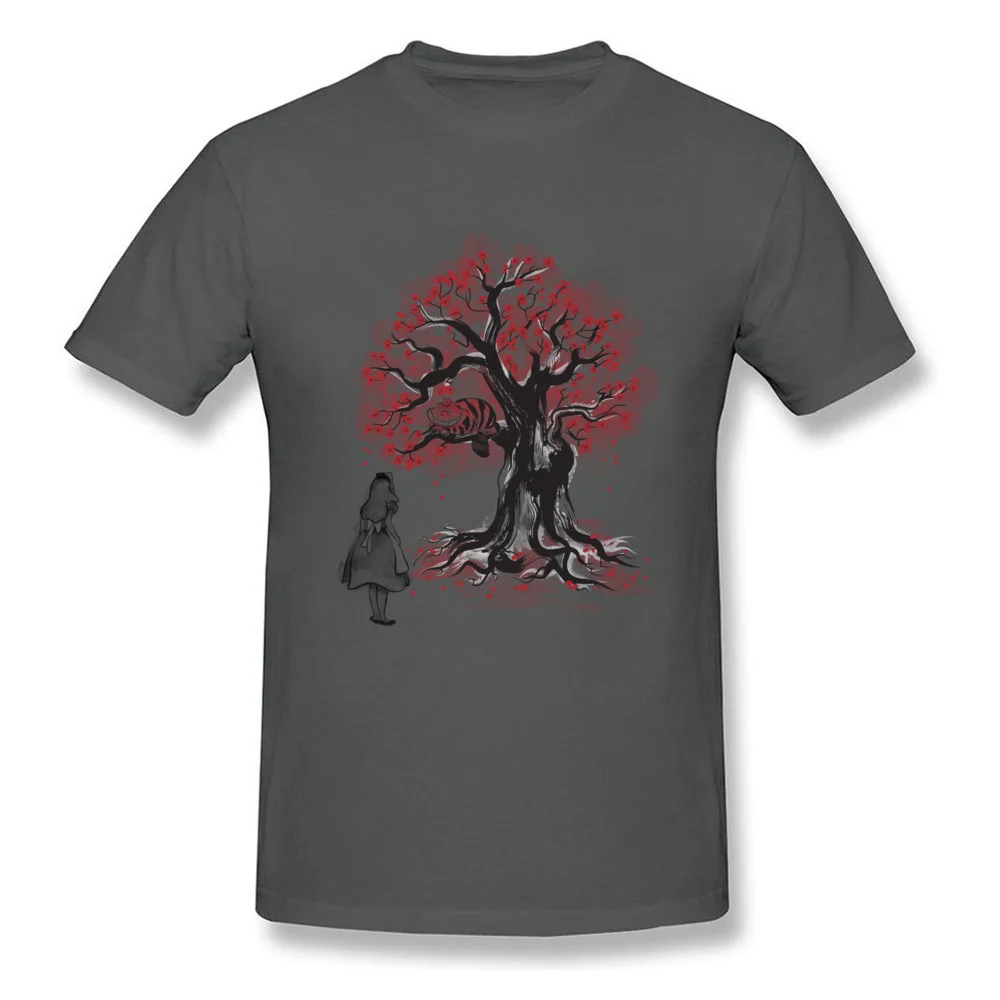 The Cheshires Tree sumi-e (monochrome) Funny Mens T Shirt Round Neck Short Sleeve 100% Cotton Tops & Tees Clothing Shirt The Cheshires Tree sumi-e (monochrome) carbon
