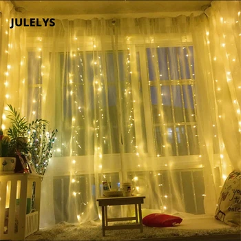 

6M x 3M 600 Bulbs Outdoor Garland LED Curtain Light For Holiday Party Christmas Lights Decoration For Wedding Room Lighting