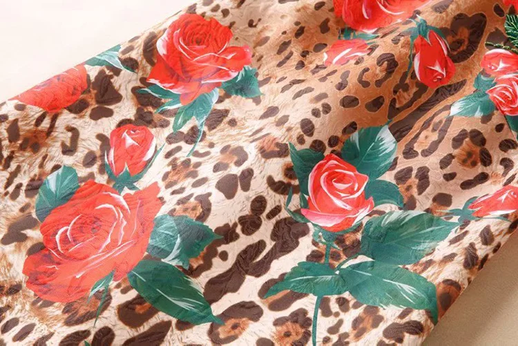 Svoryxiu мода взлетно-посадочной полосы Лето Leopard Роза печати Танк короткое платье; Для женщин Роскошные Diamond Жаккардовые пикантные вечерние линии платья