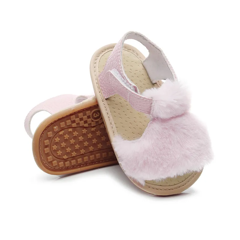Плоские босоножки на высоком каблуке с рисунком авокадо для новорожденных девочек; мягкие высокие сандалии-гладиаторы с твердой подошвой; нескользящие летние сандалии-гладиаторы - Цвет: pink