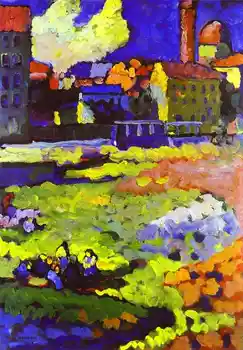 

Free DHL Shipping,100% handmade Oil Painting reproduction on linen canvas,Munich Schwabing with the Church,Museum Quality