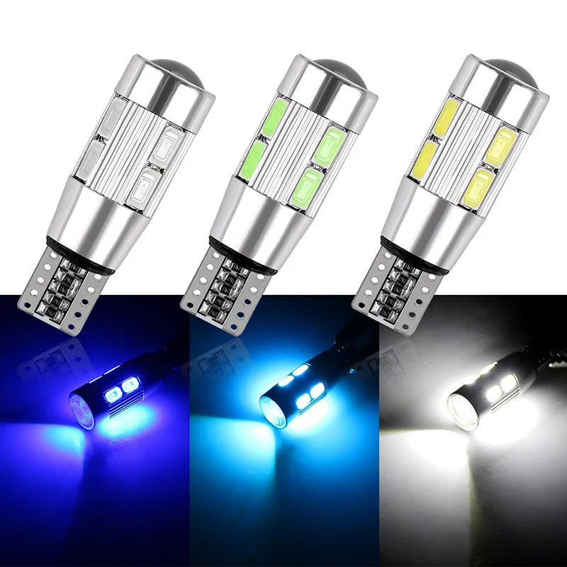 

2PCS Car Auto LED T10 W5W 194 10-LED Light Bulb No Error LED Light Parking LED Car Side Light Reading Lights Side Bulbs