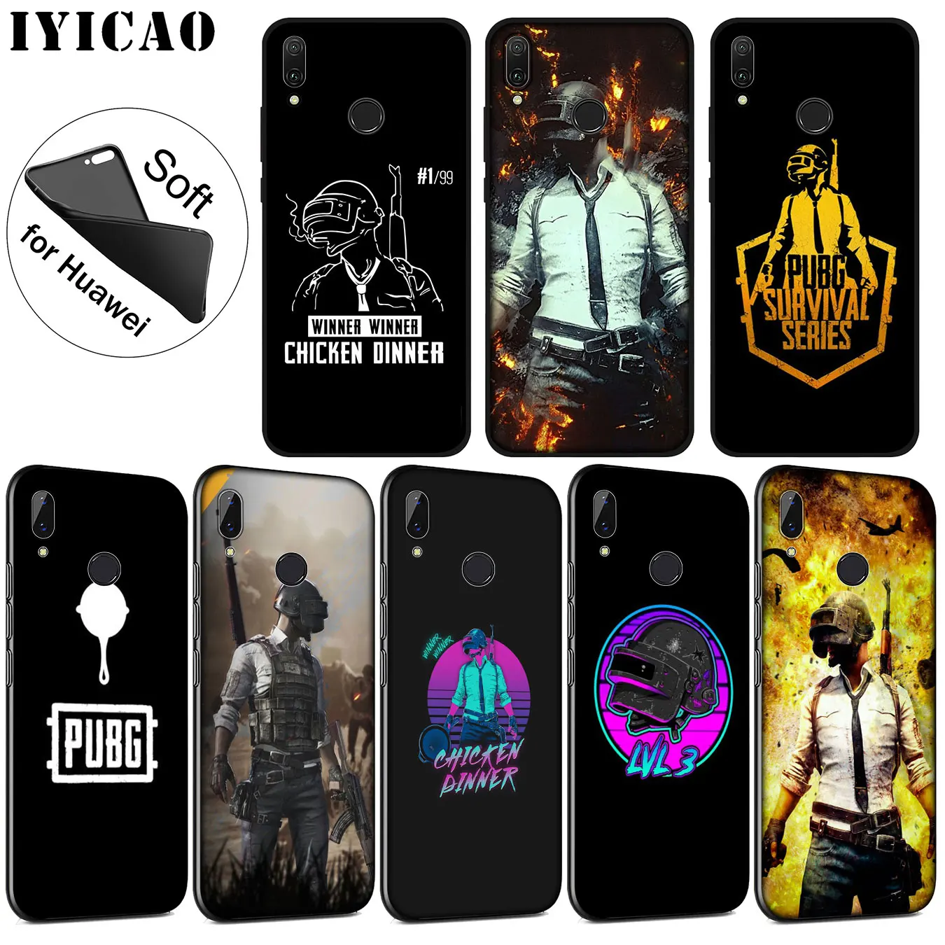 IYICAO PUBG Мягкий силиконовый чехол для телефона Huawei P30 P20 Pro P10 P9 P8 Lite Mini 2017 2016 2015 P smart Z