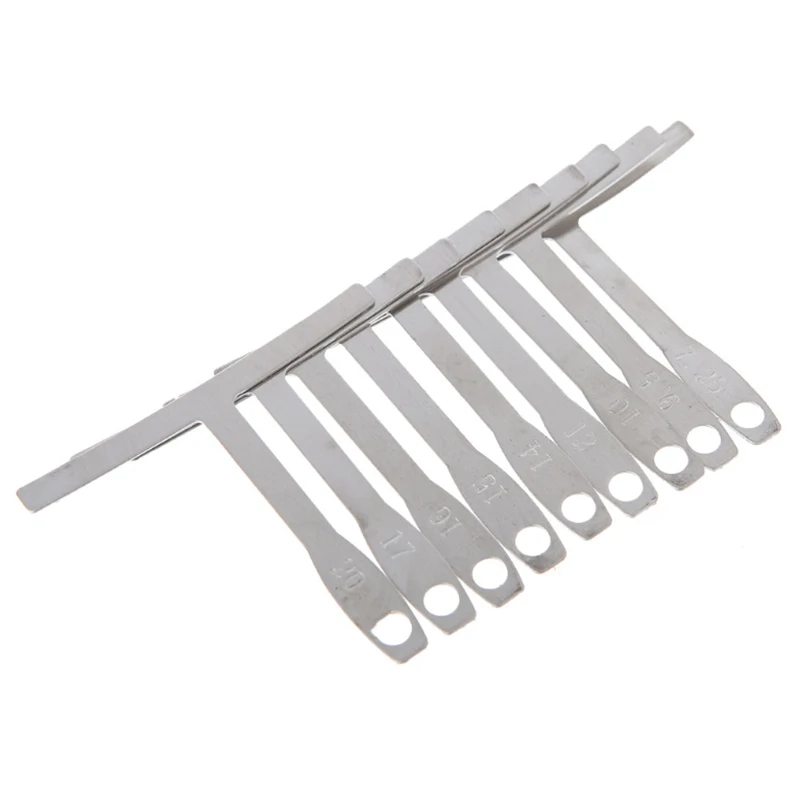 9Pcs/Set Understring Radius Gauge Metal For Guitar And Bass Setup Luthier Tools