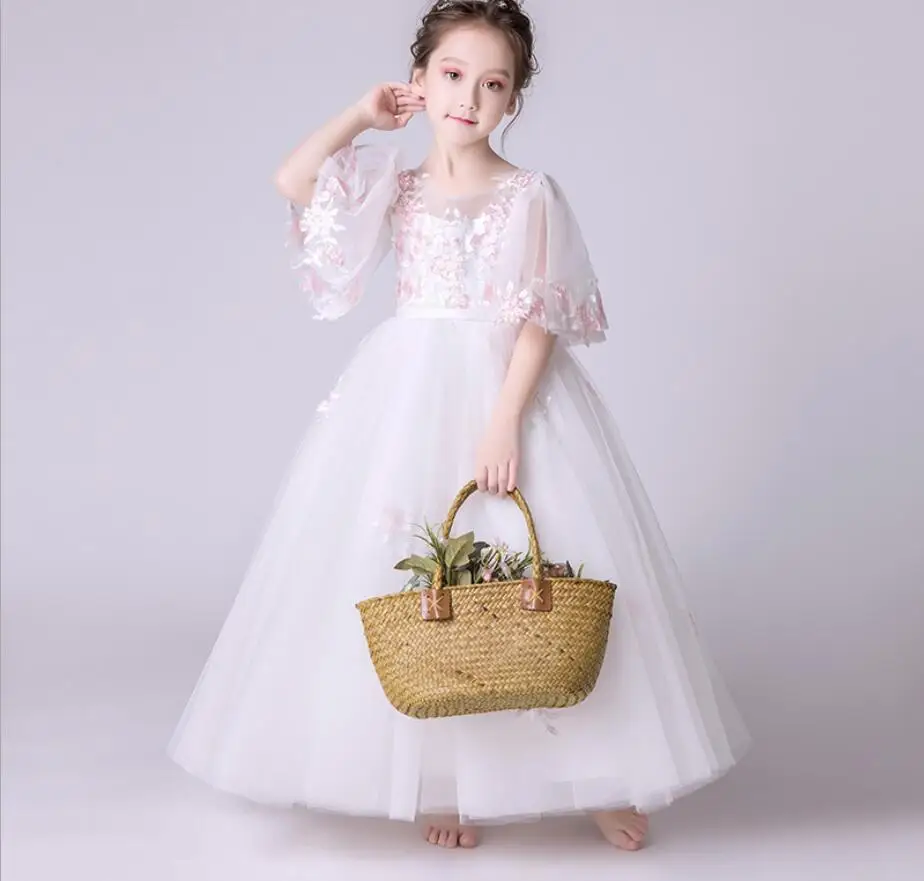

Flower Girl Dress Wedding Bridesmaid Pageant 2019 Summer Princess Party Dresses Children Clothes Dresses for Wedding HW2373