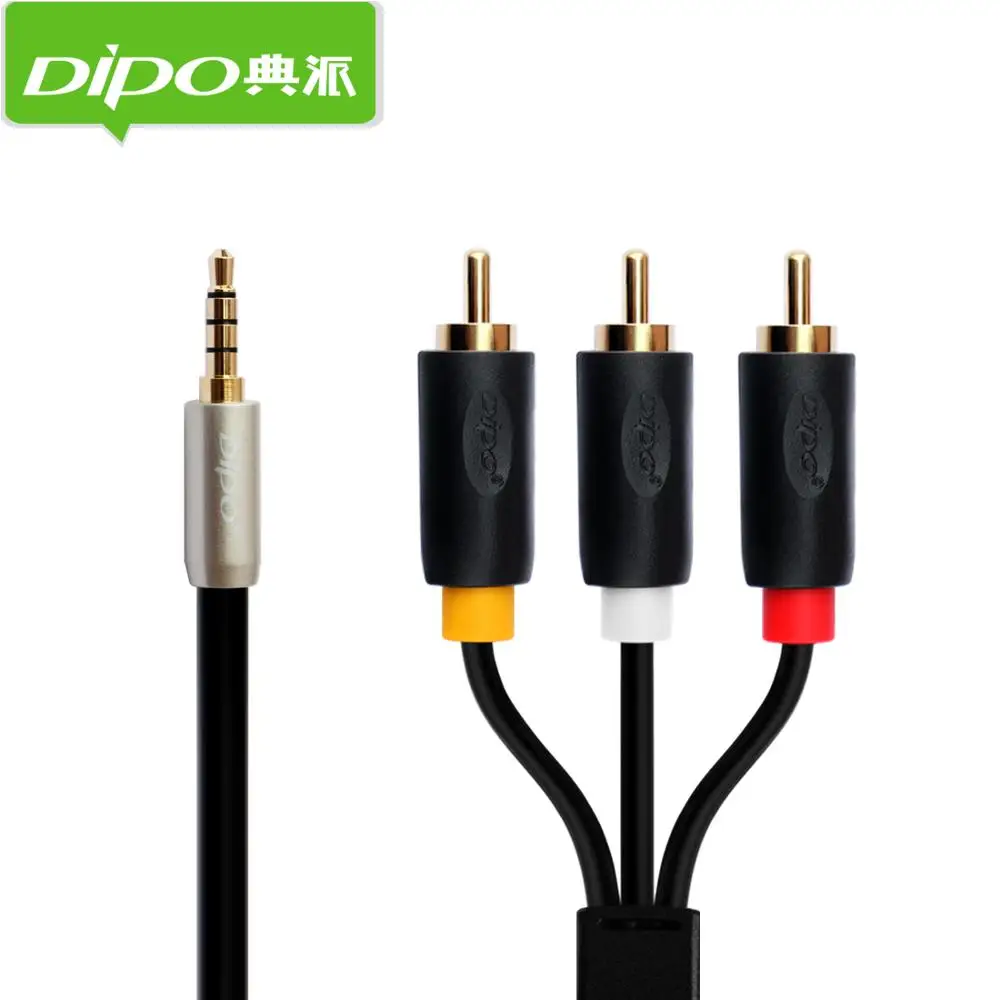 

DIPO Goldplated audio jack for premium 3.5 mm to 3 RCA Male Plug Adapter white yellow red Audio Video 3.5 AV Cable 1.5m 2m 3m 5m