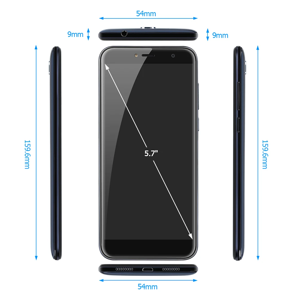 Cubot X18 смартфон 5,7 "HD + 18:9 MT6737T четырехъядерные мобильные телефоны Dual SIM карты Android7.0 Идентификация отпечатков пальцев 3 ГБ + 32 ГБ 3200 мАч 4G LTE 13MP