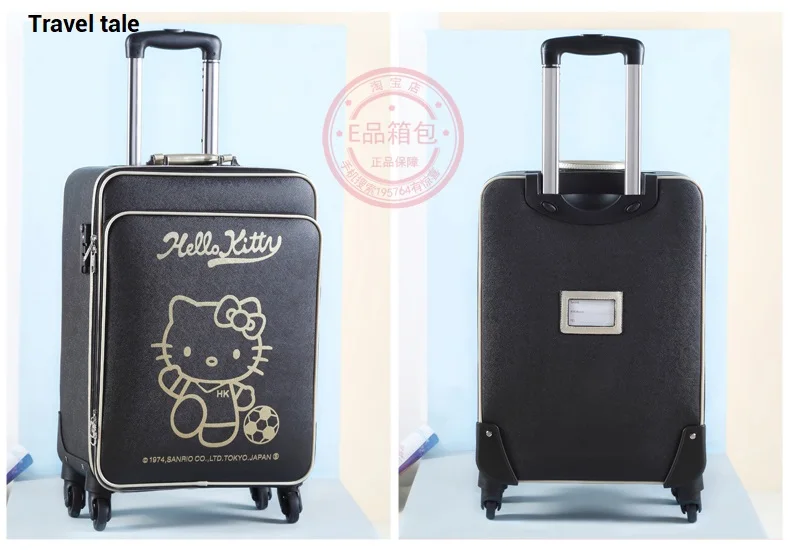 

Travel tale fashion Lovely cat 16/20/24 inch100% PU High quality Rolling Luggage Spinner brand Travel Suitcase
