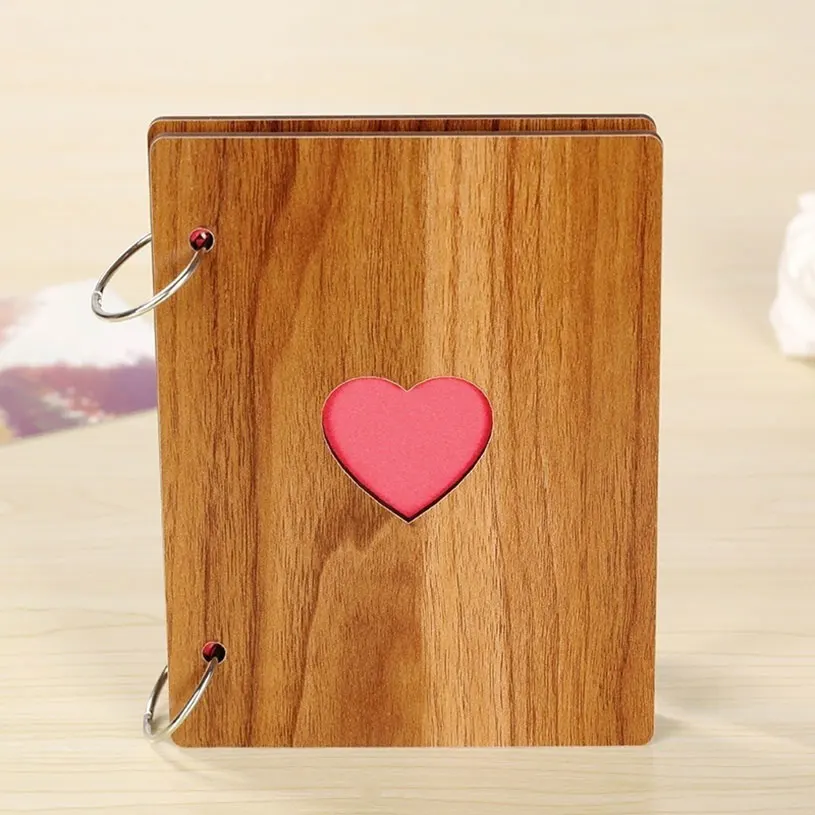 Creative 6 inch love wood album retro handmade album wedding youth album graduation photo album