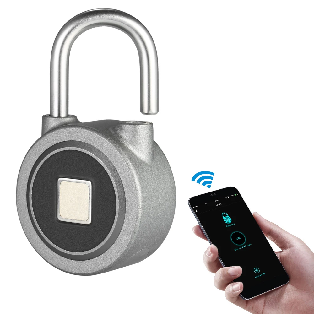 

BT Fingerprint Smart Keyless Lock Waterproof APP/Fingerprint Unlock Anti-Theft Padlock Door Luggage Lock for Android iOS System