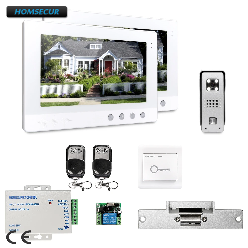 

HOMSECUR 10.1" Video Security Door Phone with Intra-monitor Audio Intercom for Apartment XC002+XM101-W