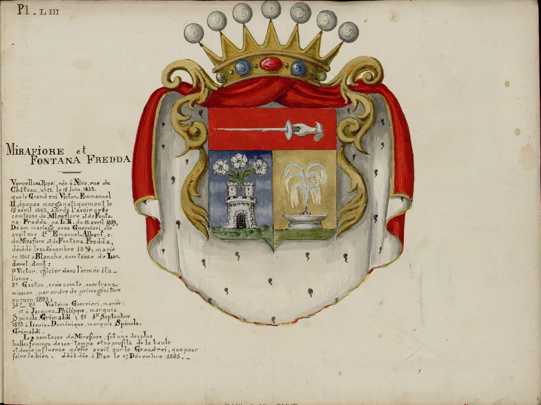 Armorial Peerage Nobiliaire Mirafiore et Fontana Fredda классические холщовые картины винтажные